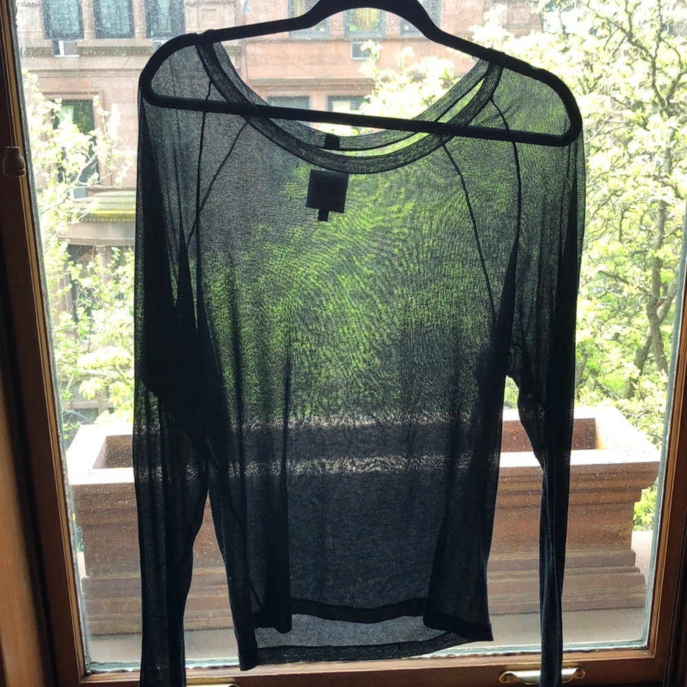 Sheer black long sleeve shirt